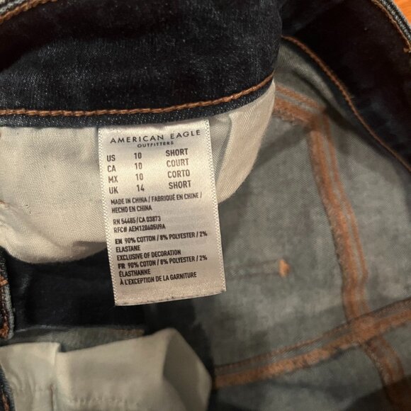 AE Next Level Stretch Dark Wash Ripped Skinny Jean (Size 10 Short) - Picture 5 of 5